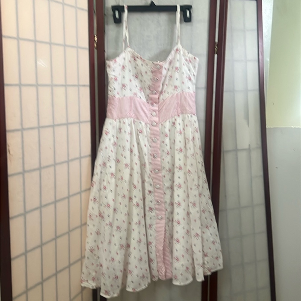 ANTHROPLOGIE ODILLE COTTAGECORE FLORAL COVER BUTTON MIDI DRESS SIZE‎ 4